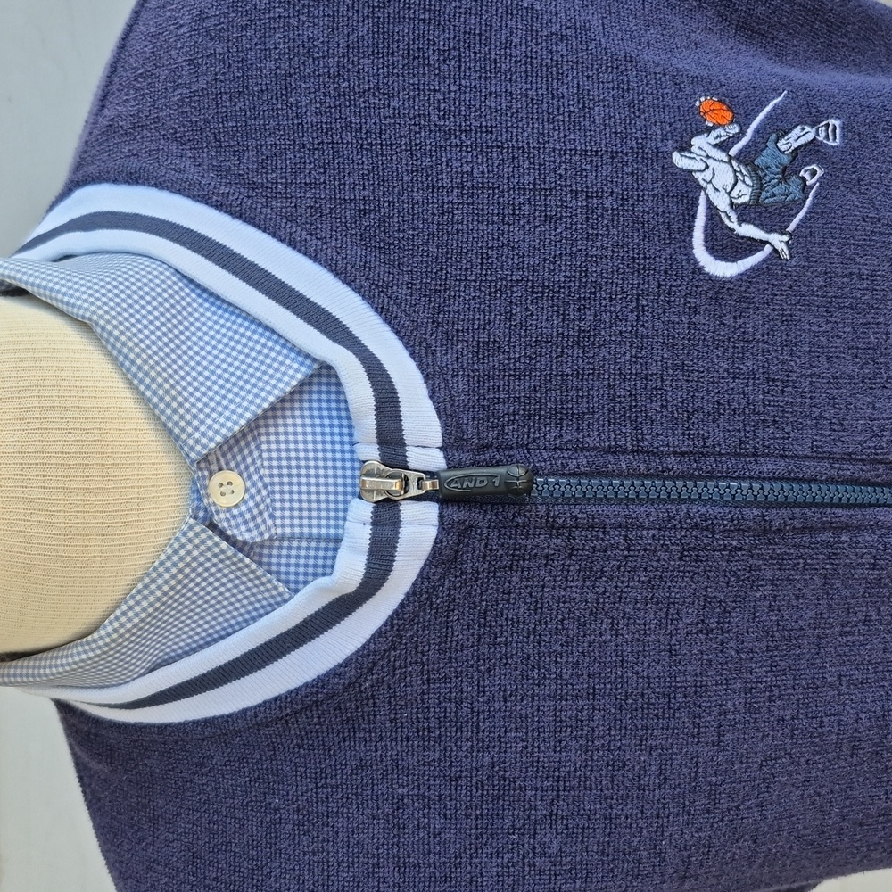 AND1 Mixtape Basketball Knit Fleece‎ XL Mens Quarter Zip Sweater Vest VTG RARE